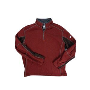 KÜHL Revel 1/4 Zip Fleece Pullover Sweater Men’s XXL Maroon Red Brown